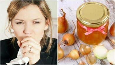 Hausmittel gegen Husten aus Honig und Zwiebel