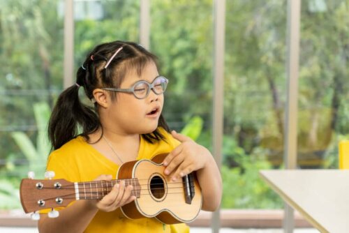 Geistige Behinderung - Mädchen mit Gitarre